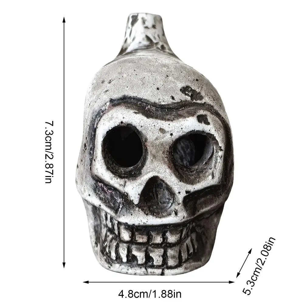 Aztec Death Whistle Loud Spooky Human-Like Screams Battle Whistle Outdoor Camping Emergency Whistle Skull Thunder Echoes